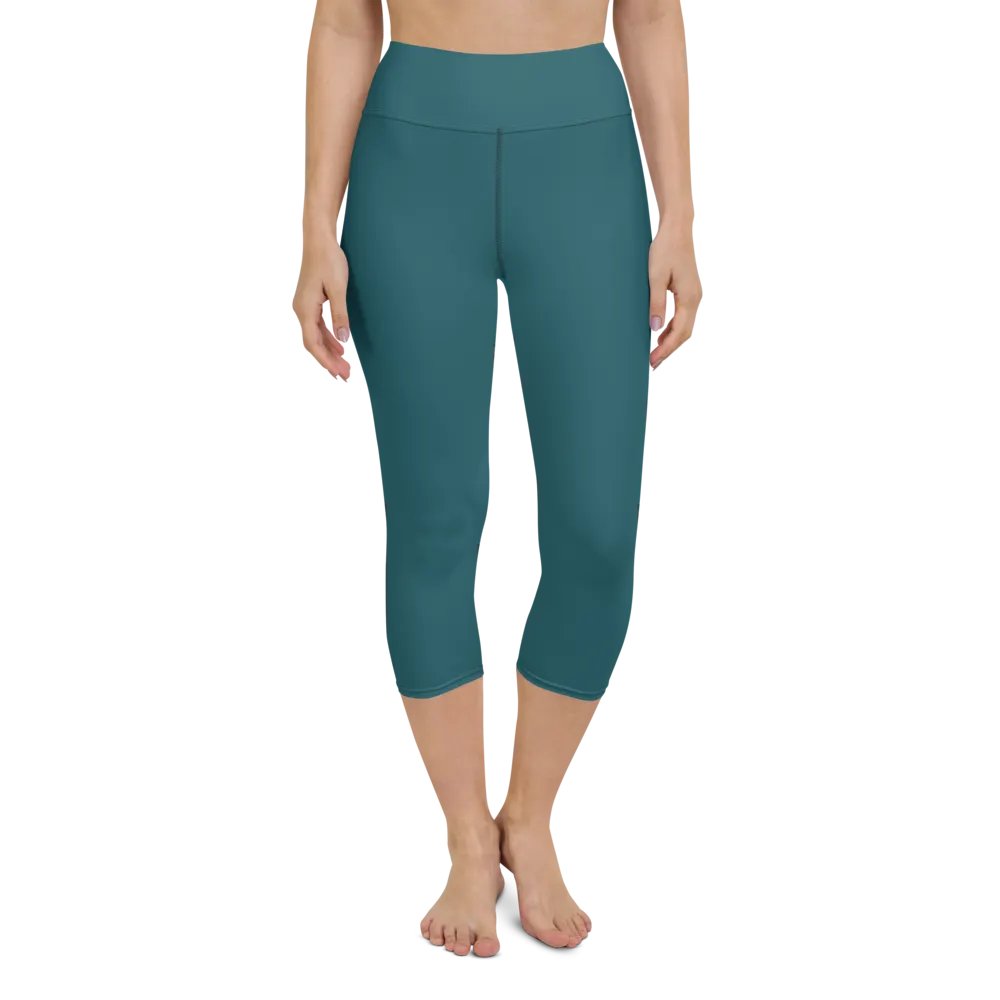 Teal High-Waist Capri Leggings product image (1)
