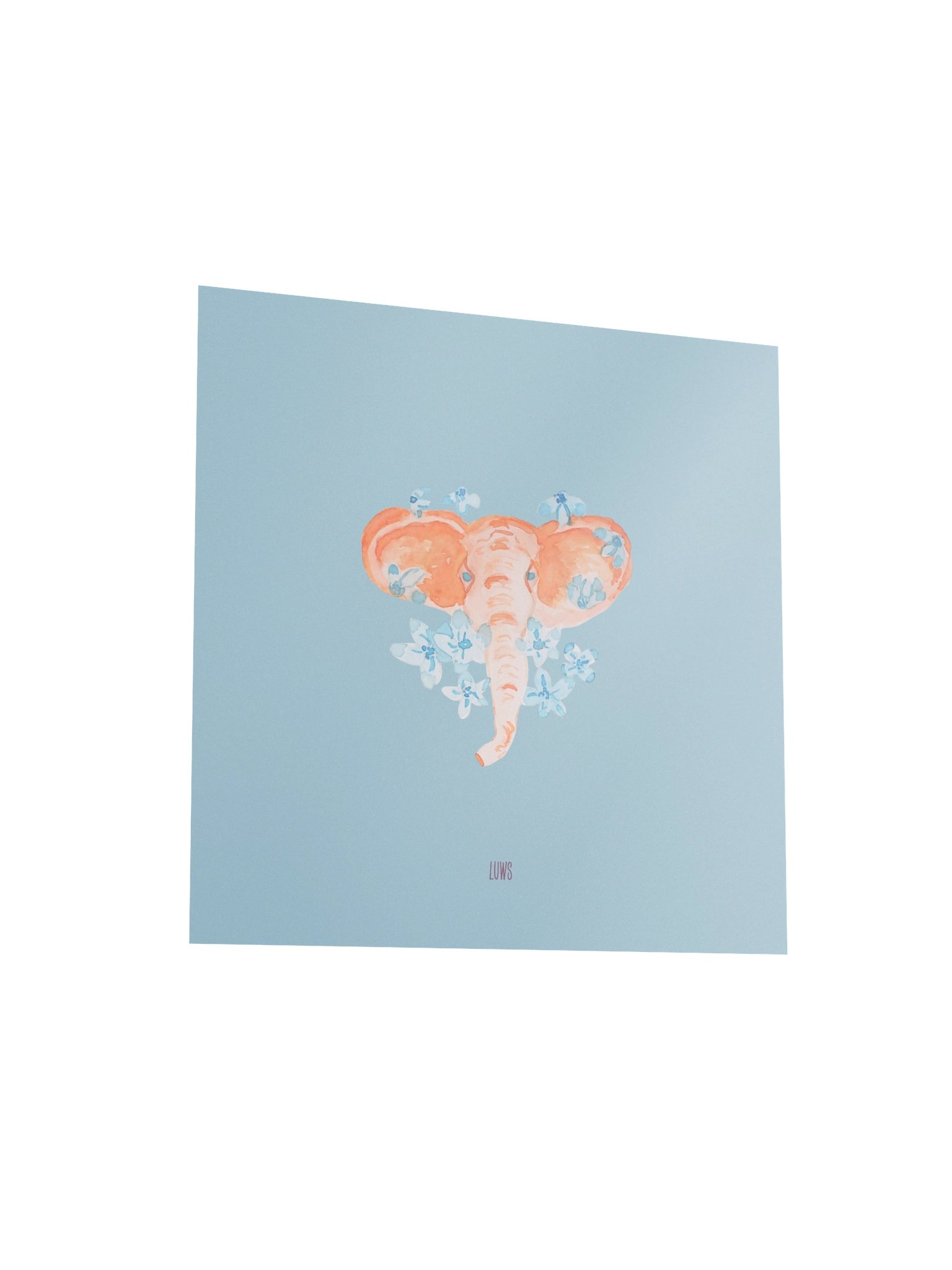 Eric, the elepant | Watercolor Elephant Floral Poster (Unframed) product image (3)