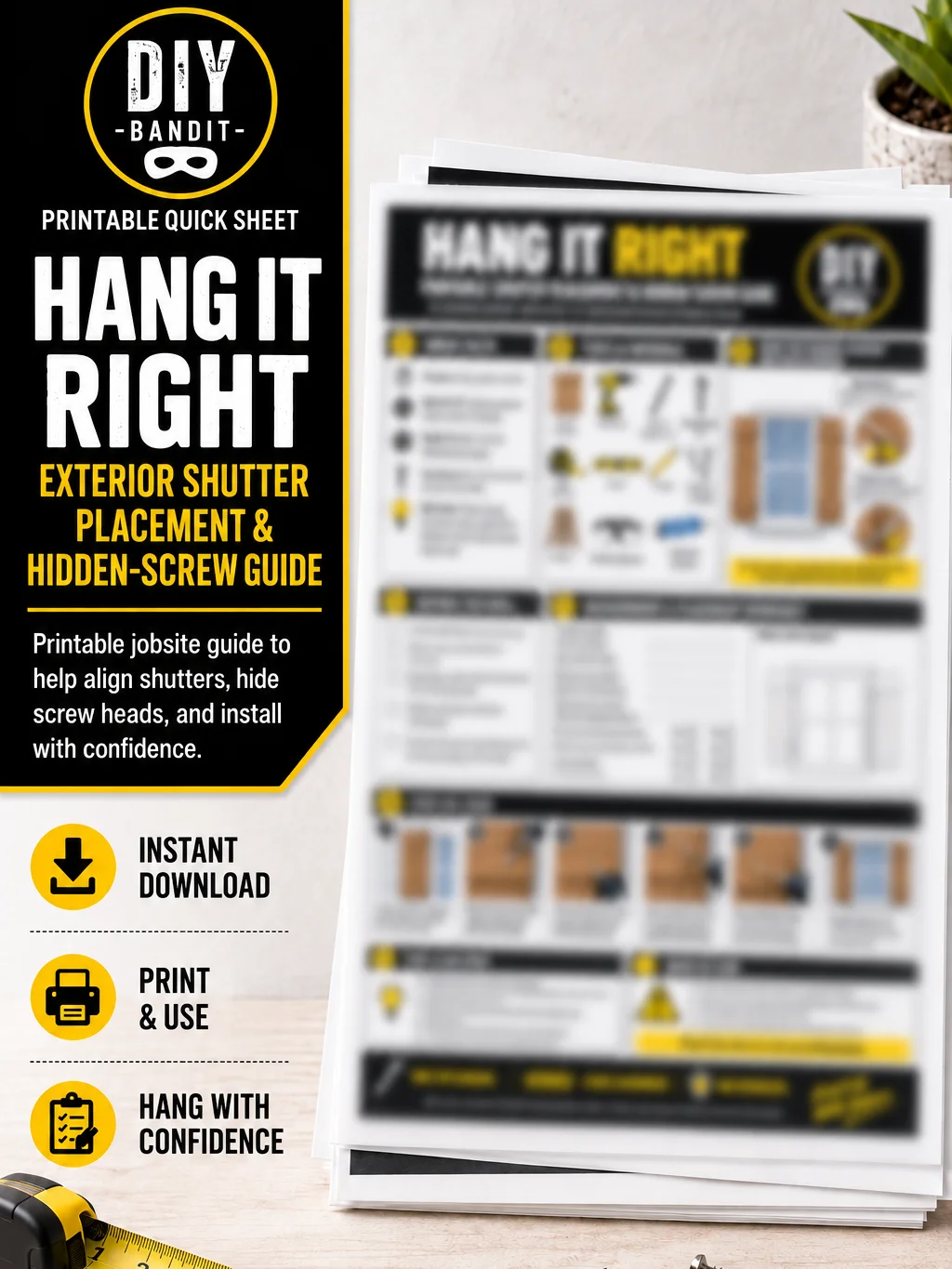 Hang It Right | Exterior Shutter Placement & Hidden-Screw Guide product image (1)