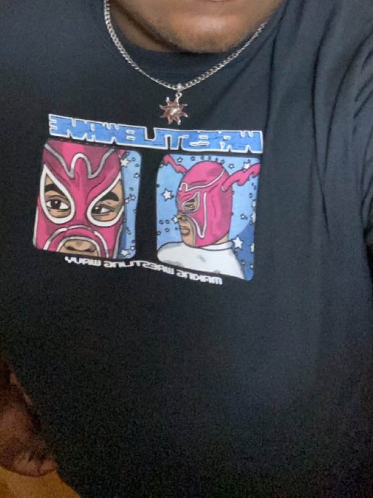 Wavy Luchador Tee (Black) product image (6)