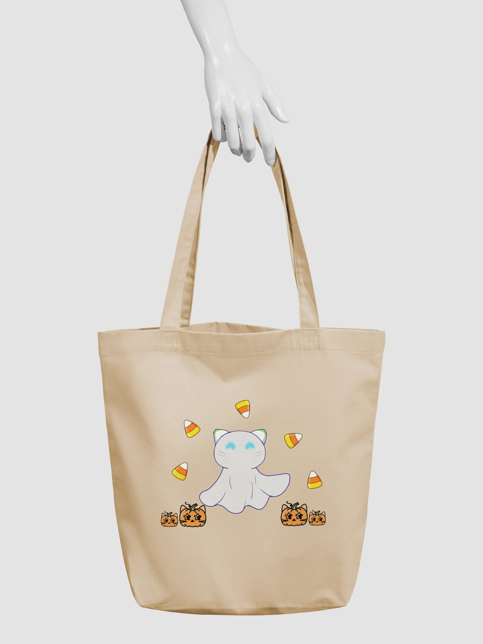 Ghost Catbot Pumpkin Patch Tote Bag product image (3)