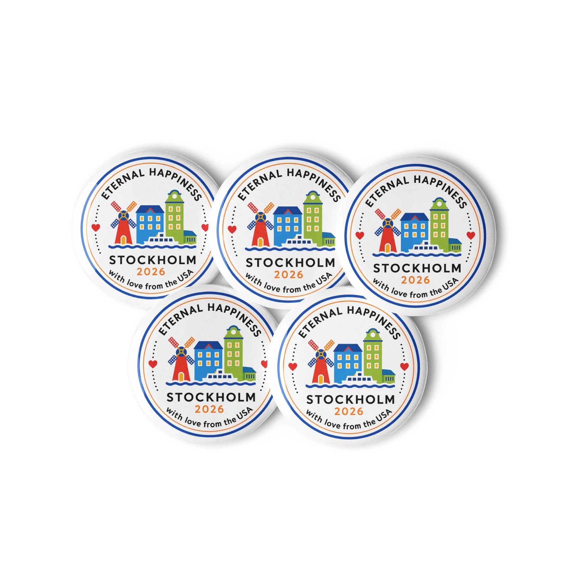 Eternal Happiness Stockholm 2026 Pin – With Love from the USA product image (1)