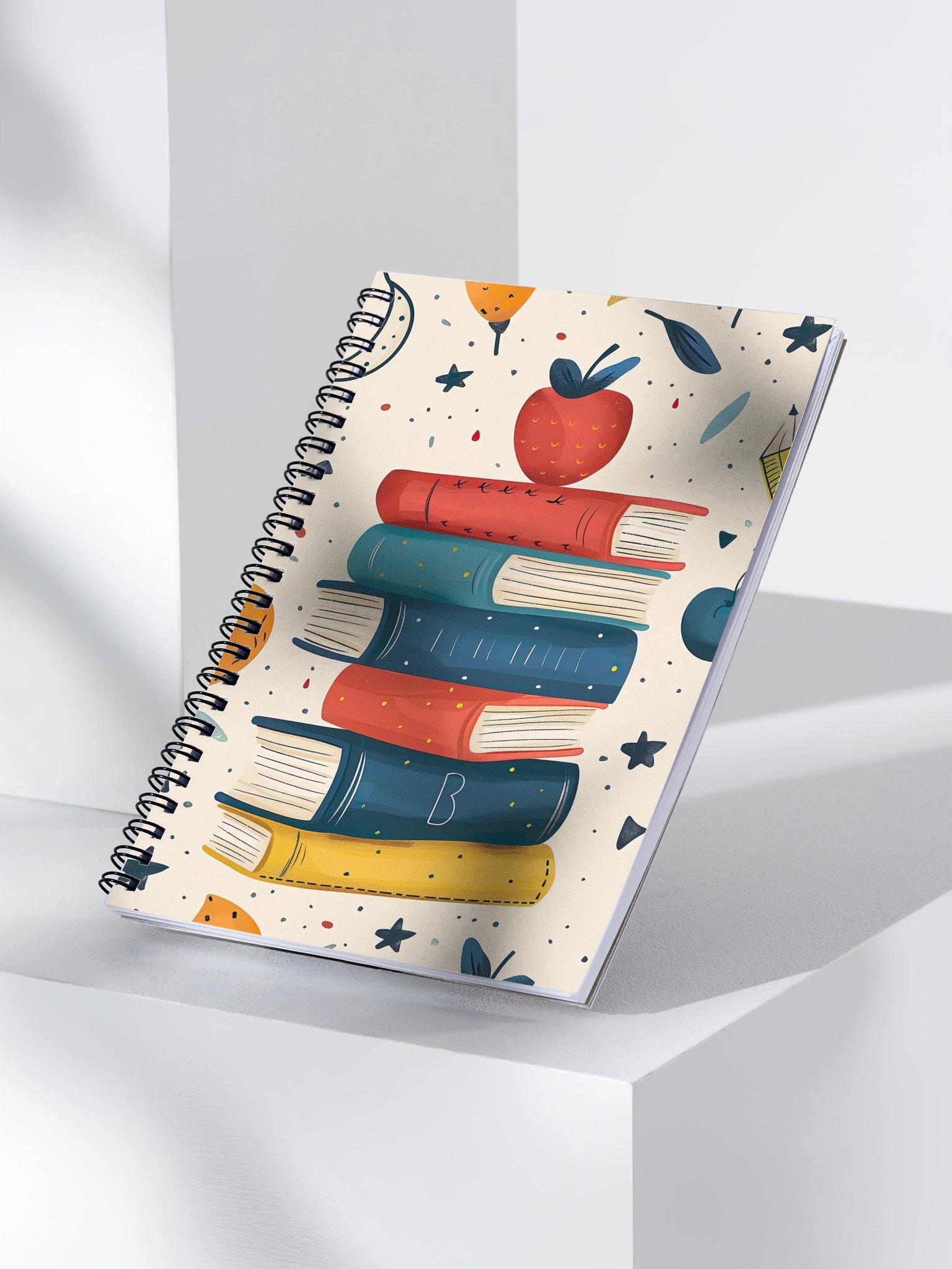 Whimsical Apple Stack Spiral Notebook product image (3)