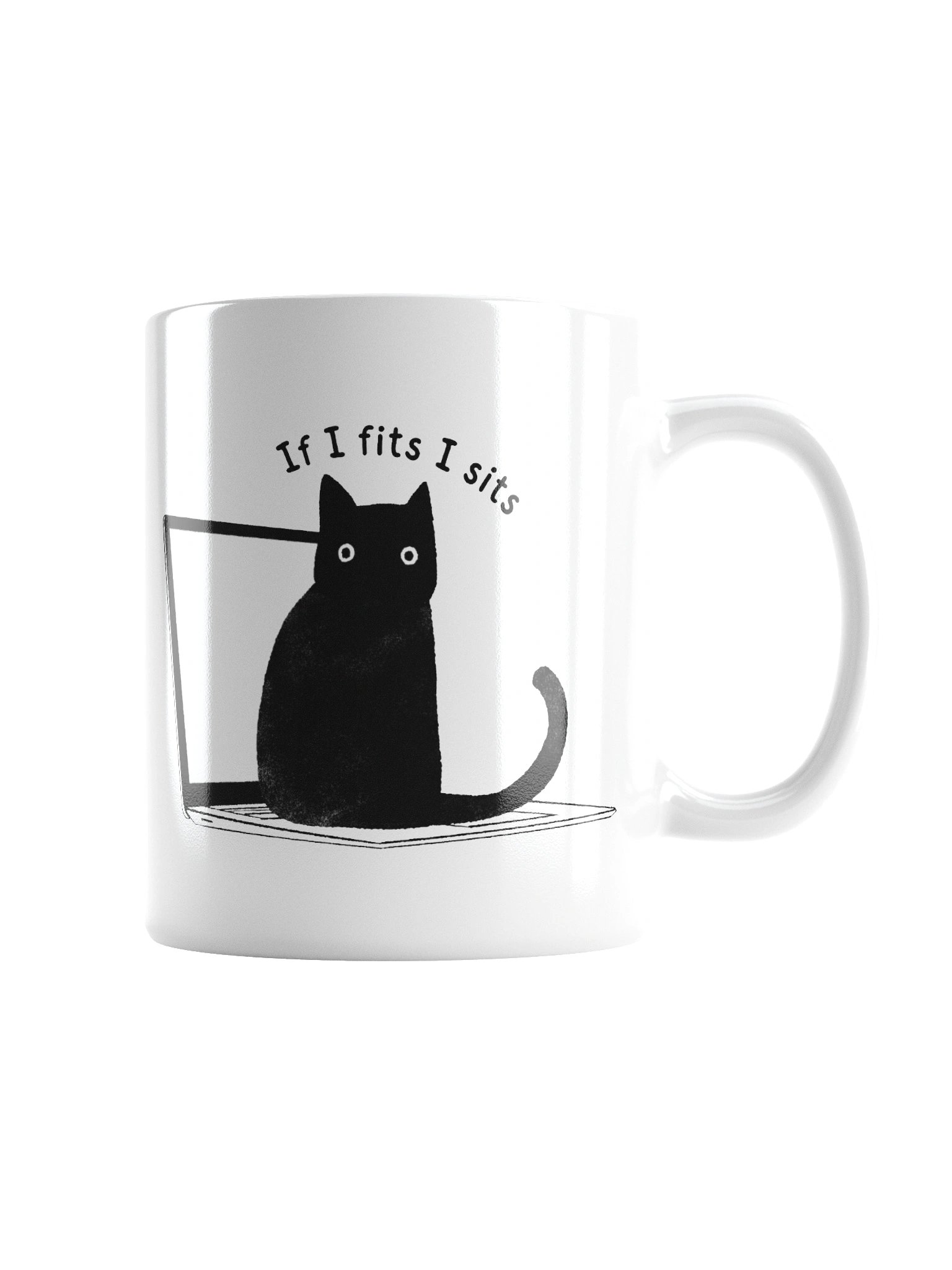 If I Fits, I Sits Funny Cat Laptop Mug product image (4)