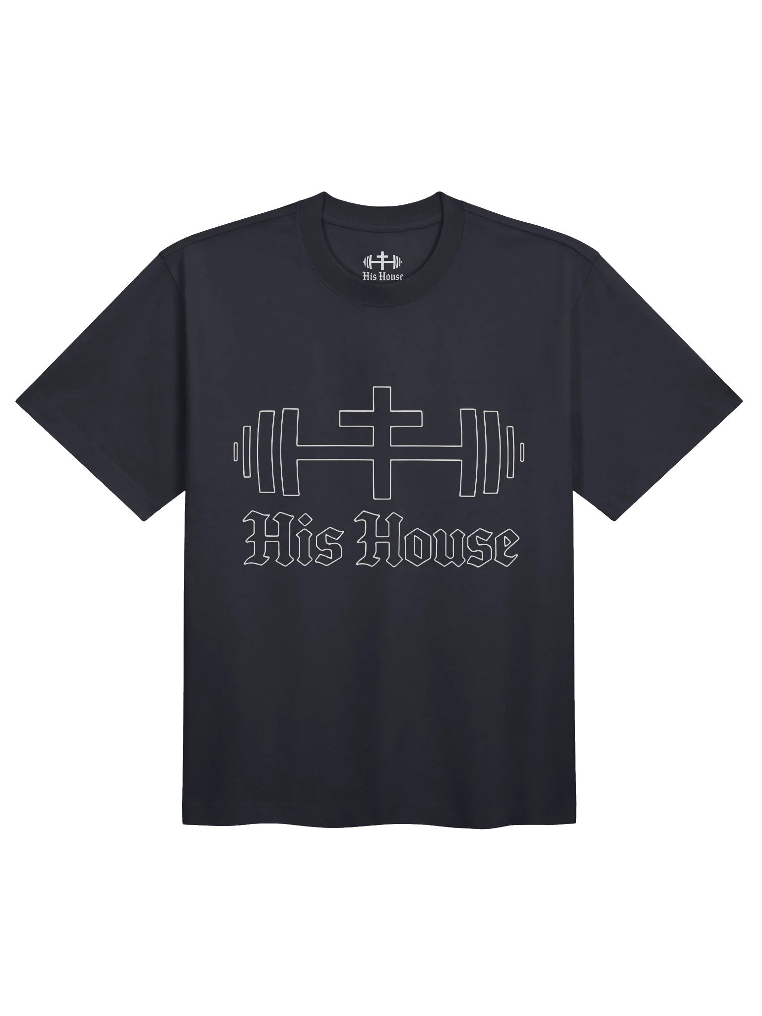 His House Mens Middleweight Oversized T-shirt - Ink Blue/Mushroom by His House