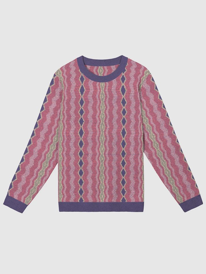 Vintage-Inspired Colorful Wavy Knit Sweater product image (2)