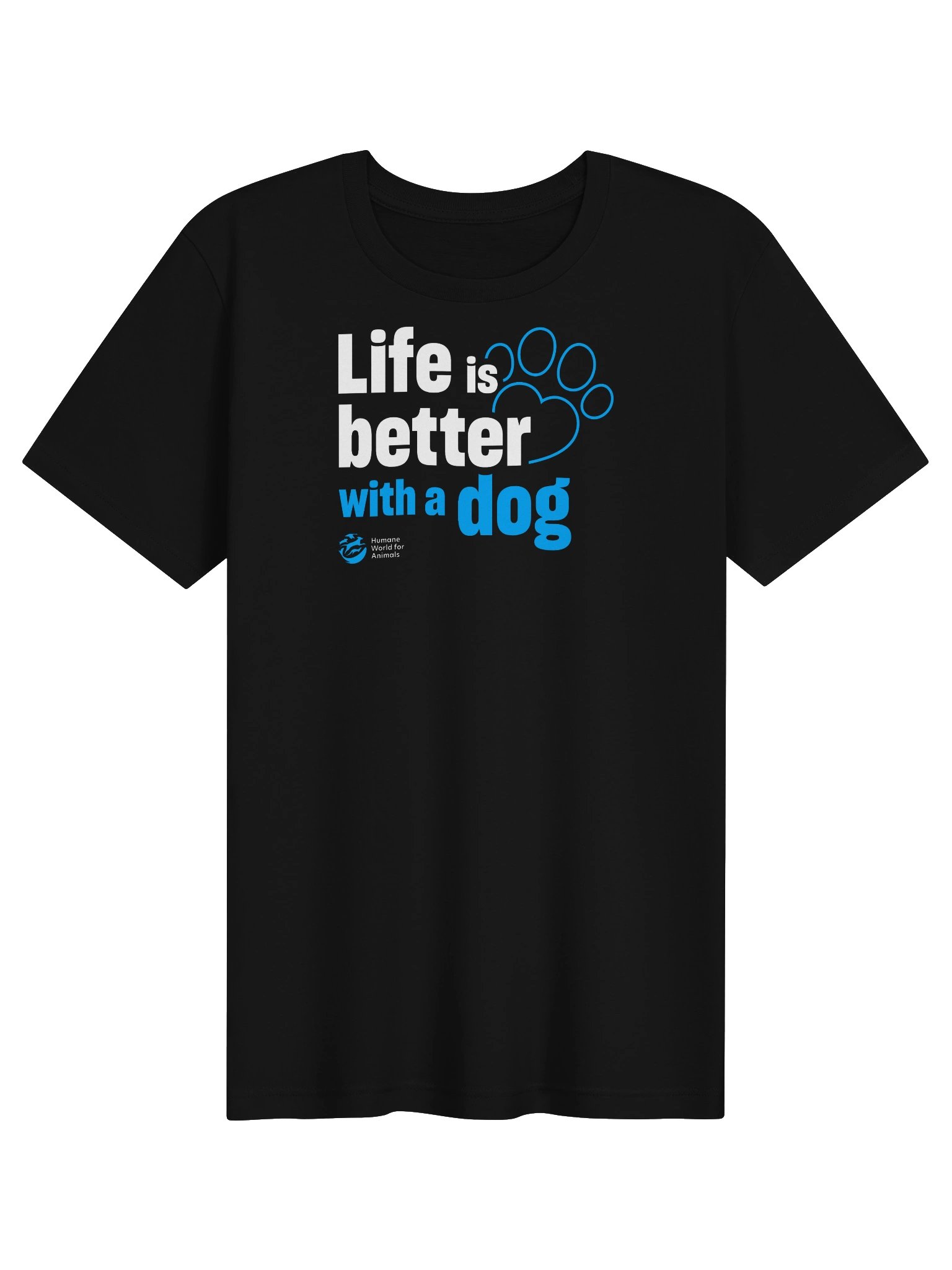 Life is better with a dog - typographic - T-shirt product image (1)