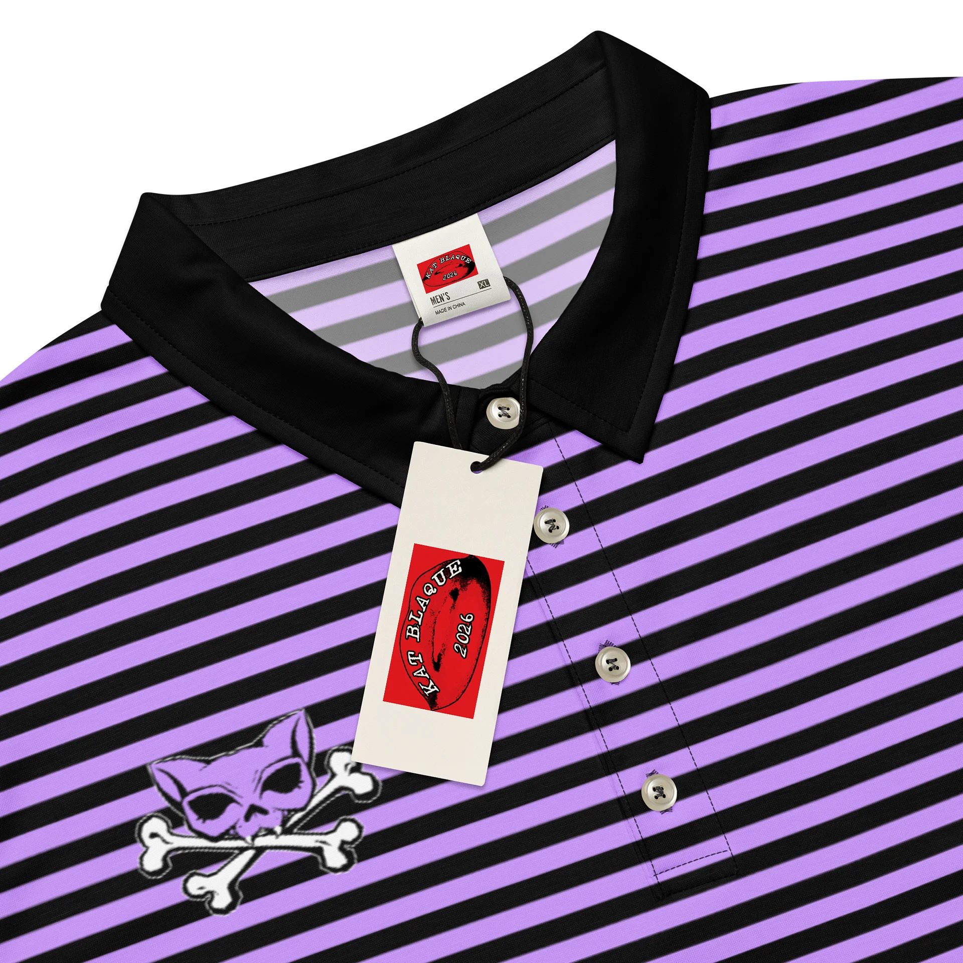 Purple and Blaque Red Kat Skull Polo product image (4)