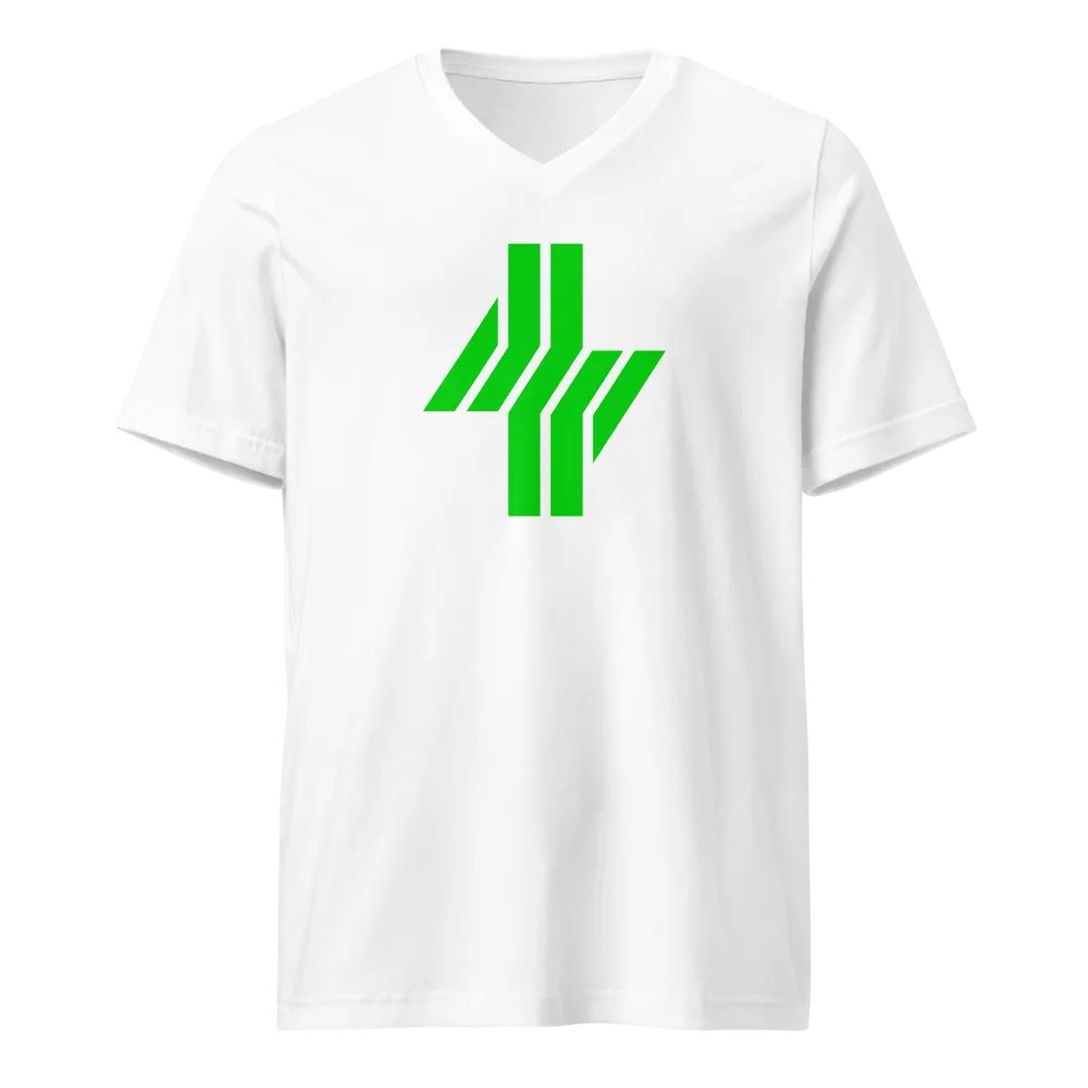Cowbolt, White V-Neck T-shirt With Large Print product image (4)