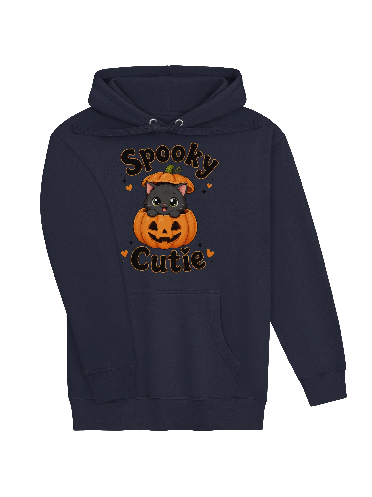 Spooky Cutie Black Kitten Pumpkin Hoodie product image (27)