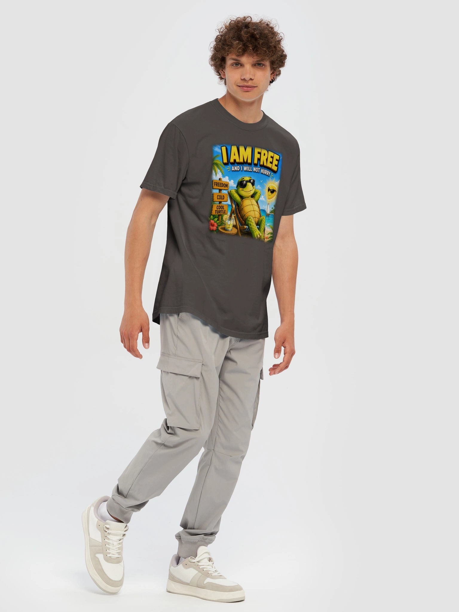 I Am Free Turtle Graphic Tee – Premium Garment-Dyed Slow Living Shirt product image (5)