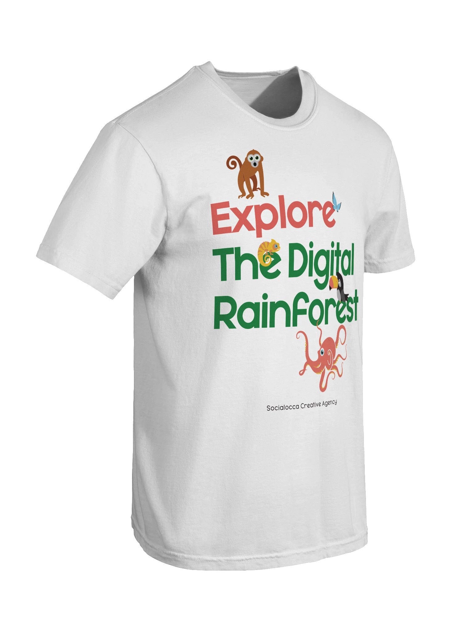 Explore the Digital Rainforest – White Edition Tee product image (7)
