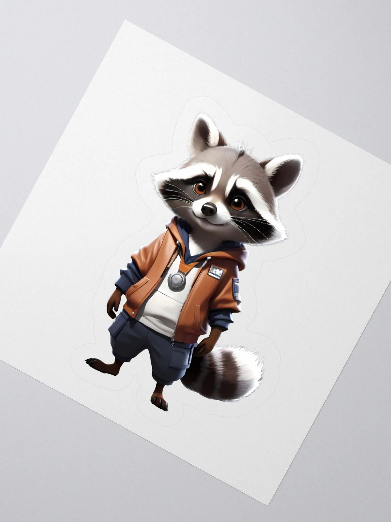 Cool and Adorable Raccoon kiss-cut Sticker product image (5)