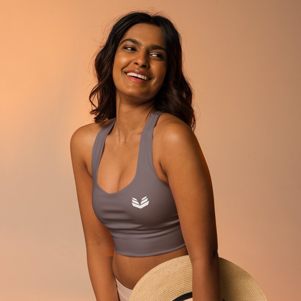 Longline Sports Bra - Dusty Taupe product image (9)