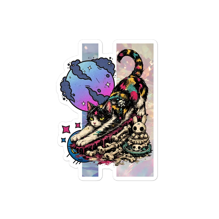 Neon Bone Cat Sticker product image (2)