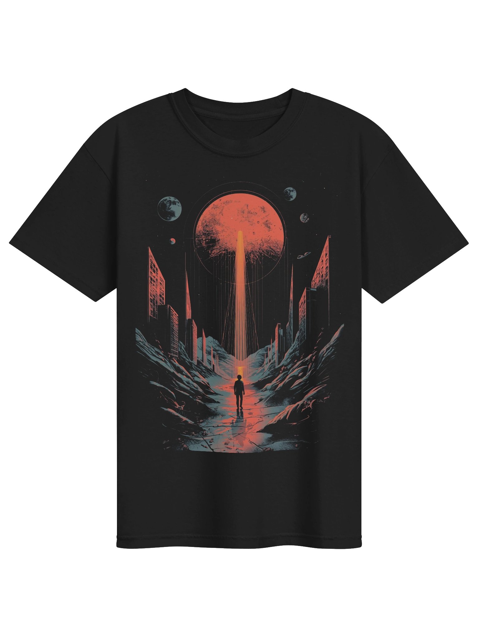 Retro Futurist Cosmic City Heavyweight T-Shirt product image (1)