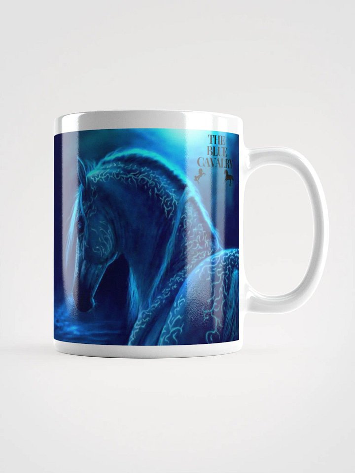 Ethereal Digital Glow Horse-The Blue Cavalry Glossy Mug product image (2)