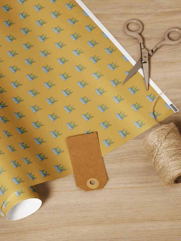 Aloe Vera Botanical Ditsy Pattern Gift Wrap Roll, Matte or Glossy Finish product image (2)