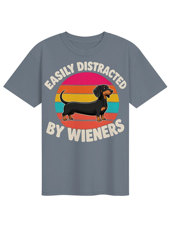 Funny Dachshund Retro Sunset Shirt - Easily Distracted By Wieners product image (4)