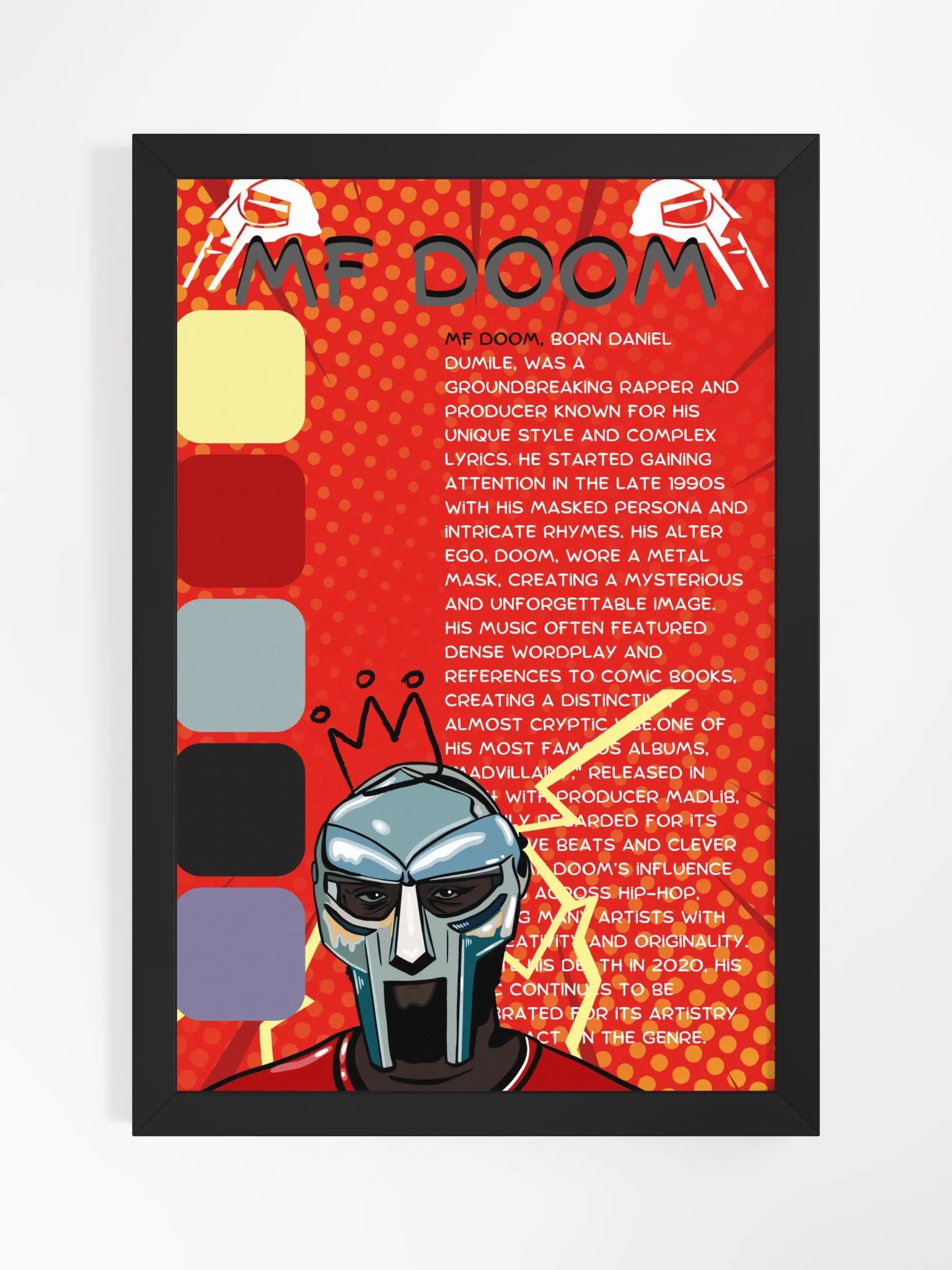 (12x18in) MF DOOM: Framed Matte Poster product image (1)