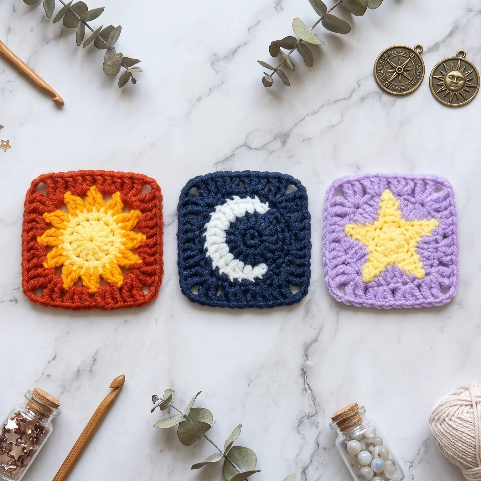 Easy Celestial Trio Granny Square product image (1)