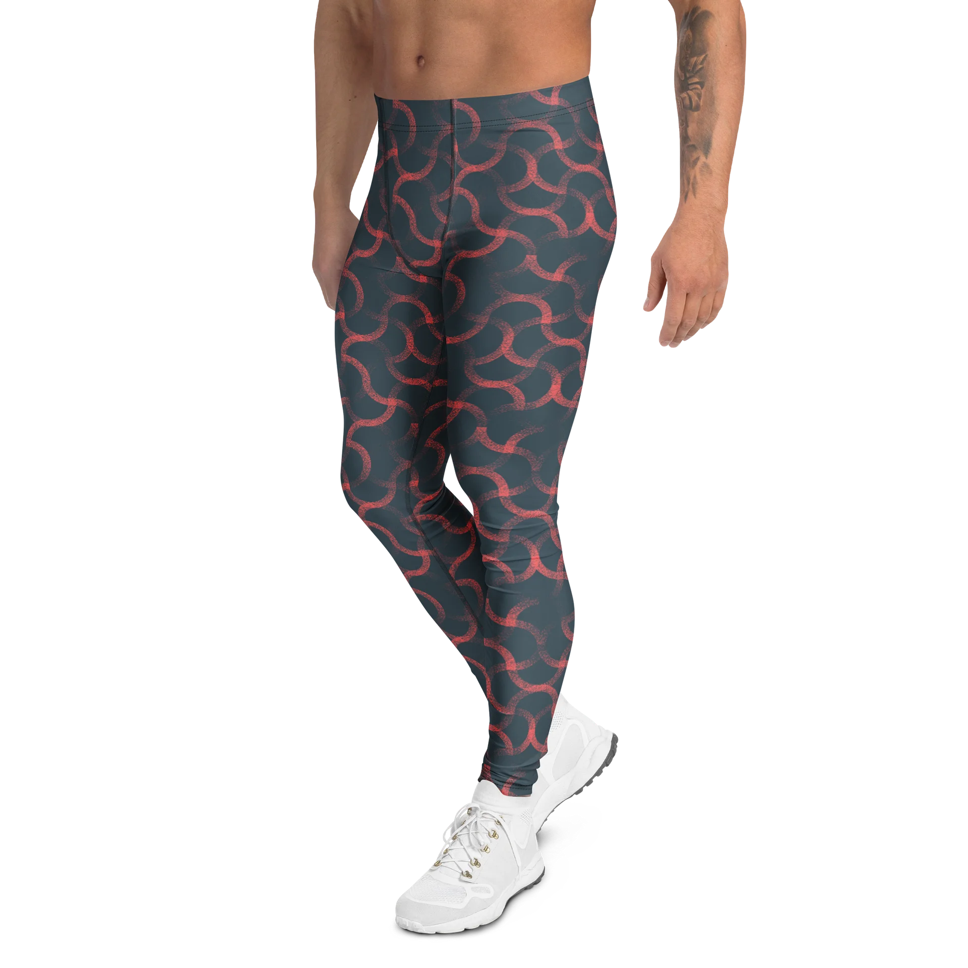 Stylish Crimson Wave Men's Leggings for Casual Comfort product image (4)