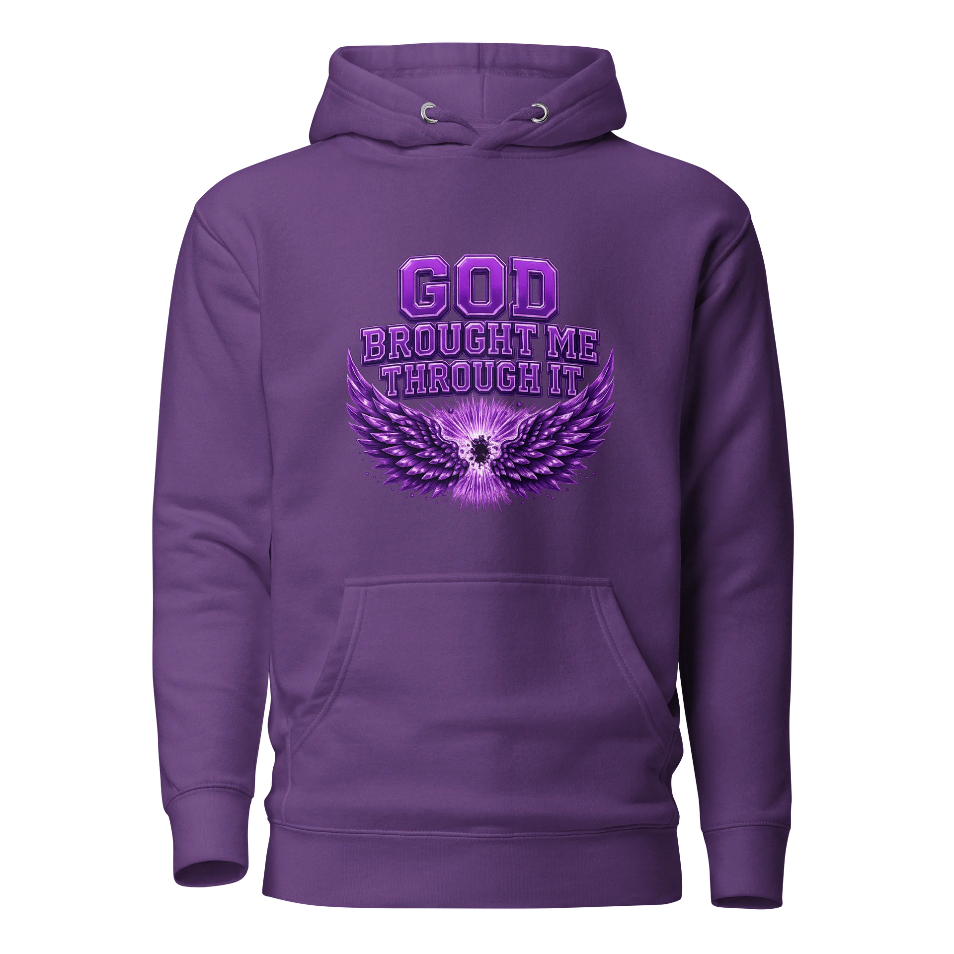 God Brought Me Through It Purple Hoodie product image (1)