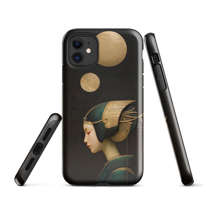 Celestial Jade Empress – Futuristic Oriental Portrait in Gold and Green product image (1)