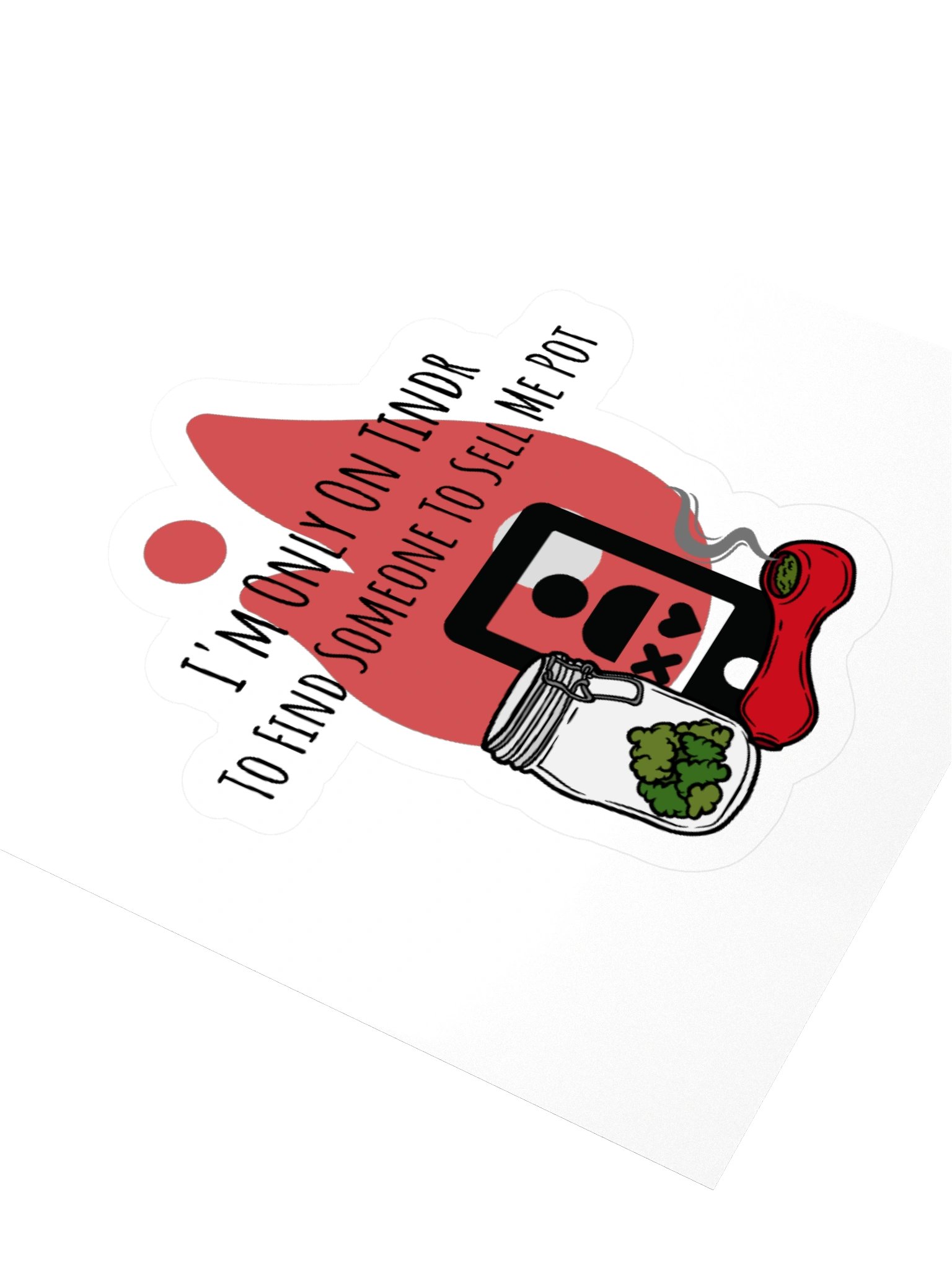 I'm On Tindr To...Kisscut Sticker product image (3)