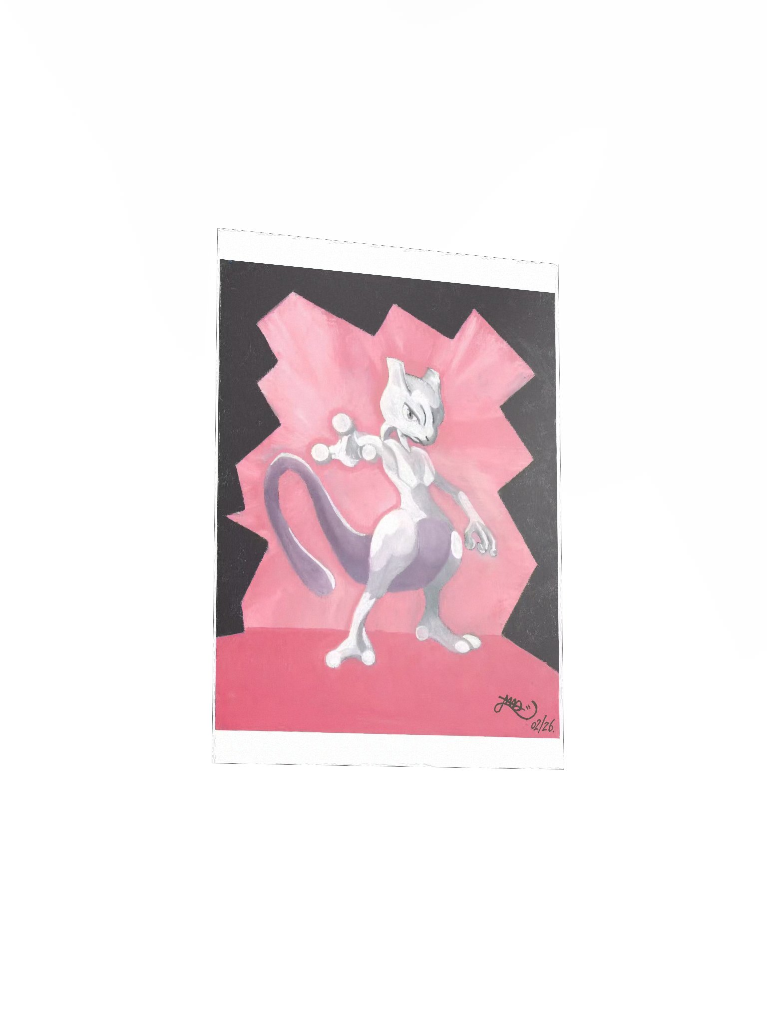 Mewtwo Oil Painting Matte Poster Prints product image (3)