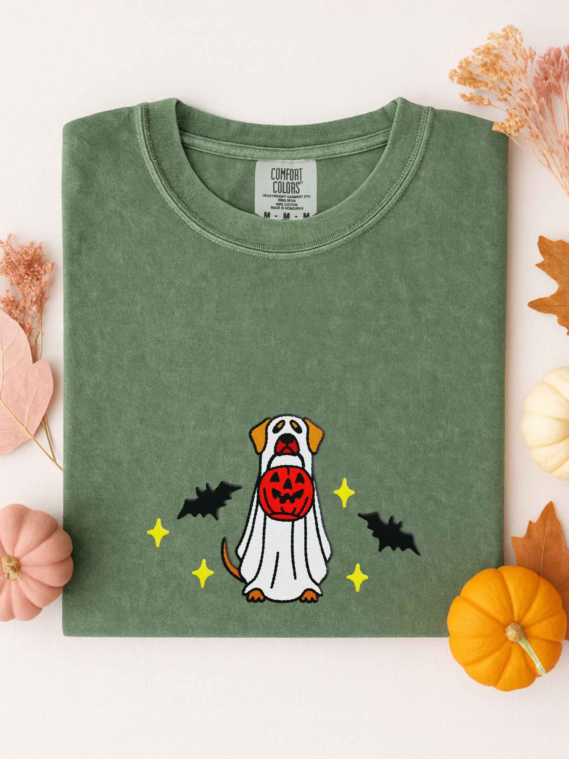 Halloween Rhodesian Ridgeback(Tan) Embroidered T-Shirt product image (1)