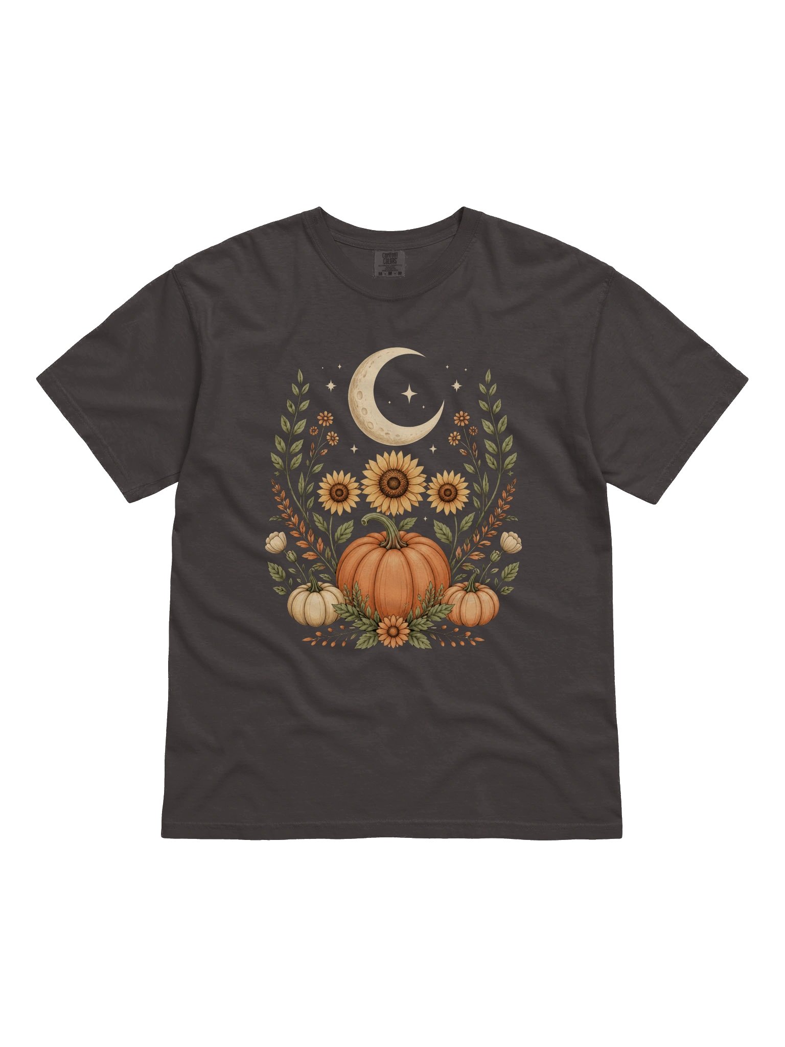 Autumn Moon & Pumpkin Garden Comfort Colors T-Shirt TTS - Pepper product image (7)
