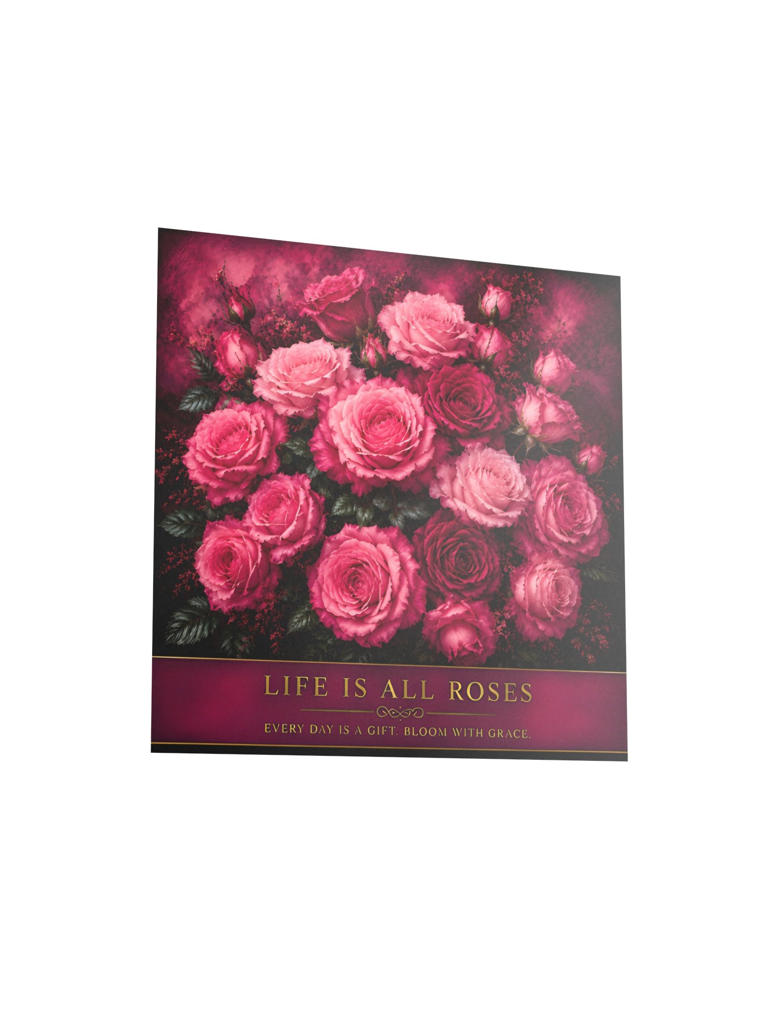 Life Is All Roses – Pink Rose Wall Art Poster | 10x10 Floral Decor product image (3)
