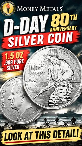D-Day 80th Anniversary Silver Coin: Look at This Detail!

Take a closer look at the 2024 Alderney D-Day 80th Anniversary Silv...