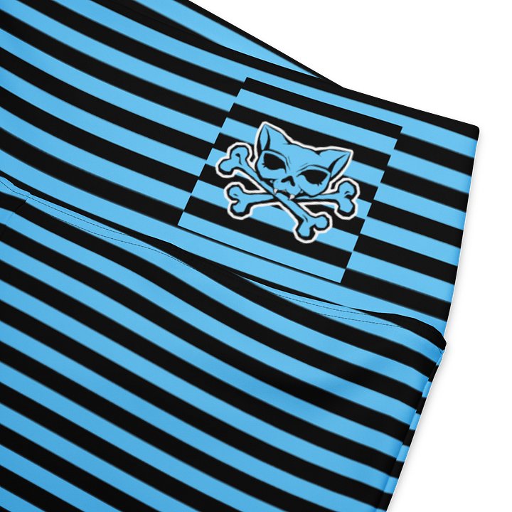 Blue and Blaque Stripped Kat Skull Flares product image (2)