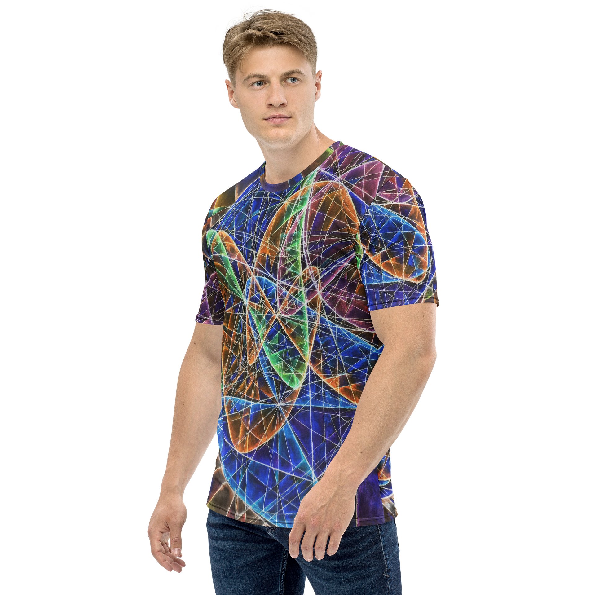 Lissajous Trilogy - Geometric Negative Art Men's Crew Neck T-Shirt product image (5)