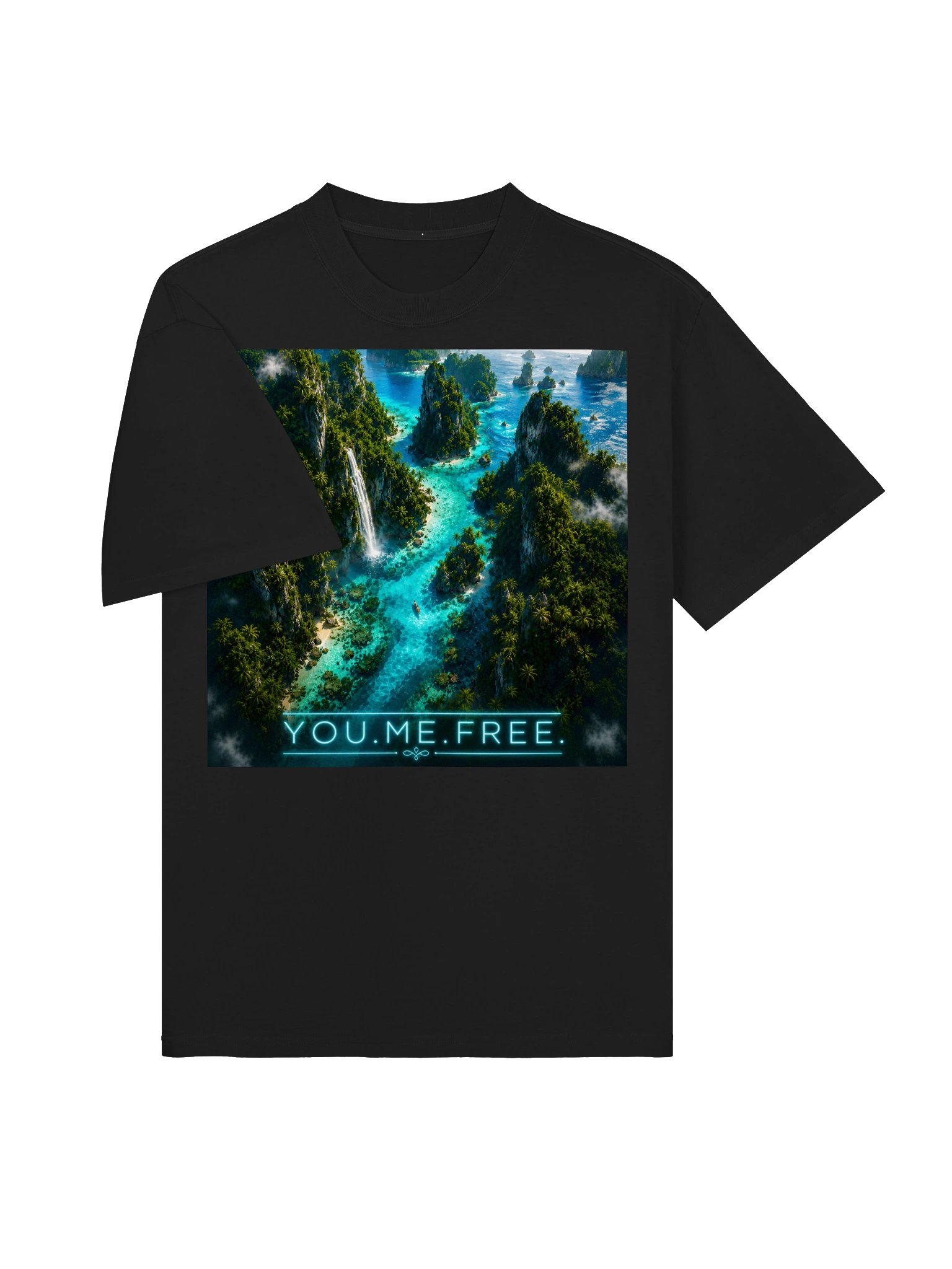 YOU.ME.FREE. Tropical Paradise T-Shirt | Unisex Oversized Travel Gift for Wanderlust Travelers product image (4)