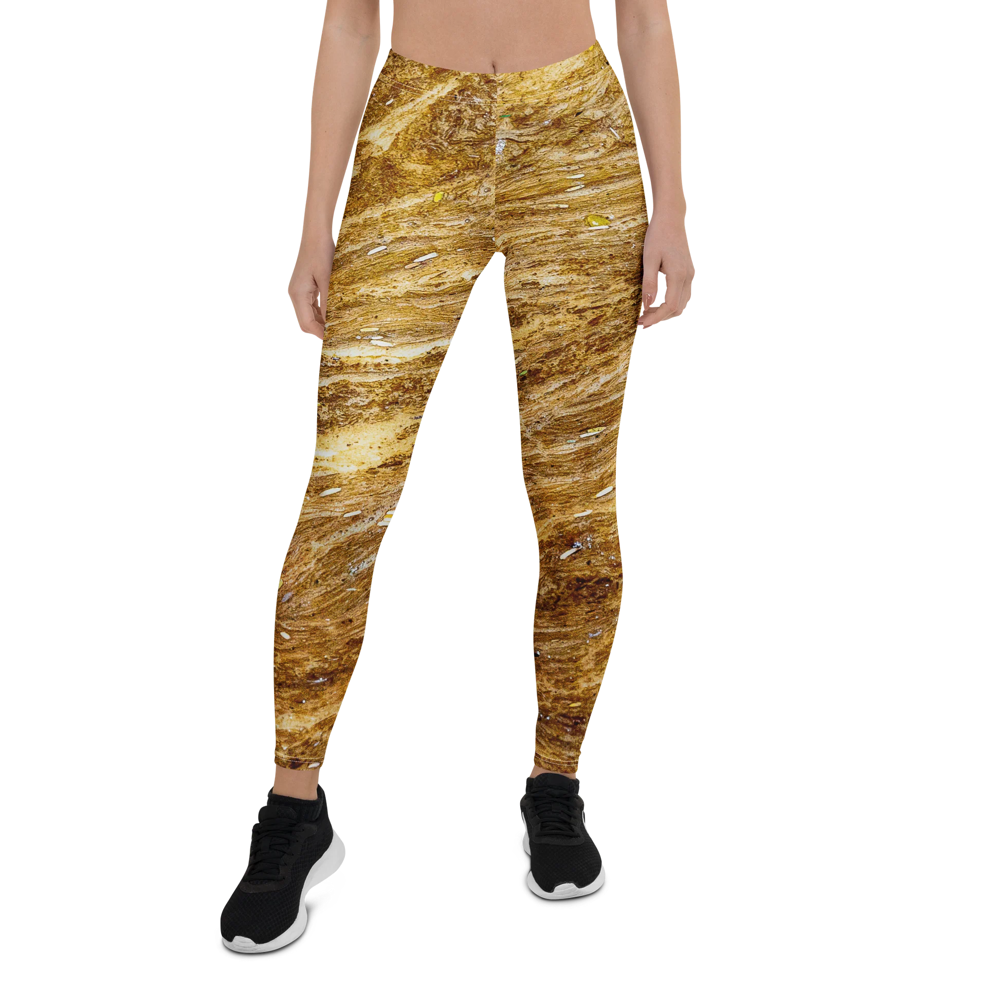 Golden Strata Women's All-Over Print High-Waisted Desert Canyon Leggings product image (1)