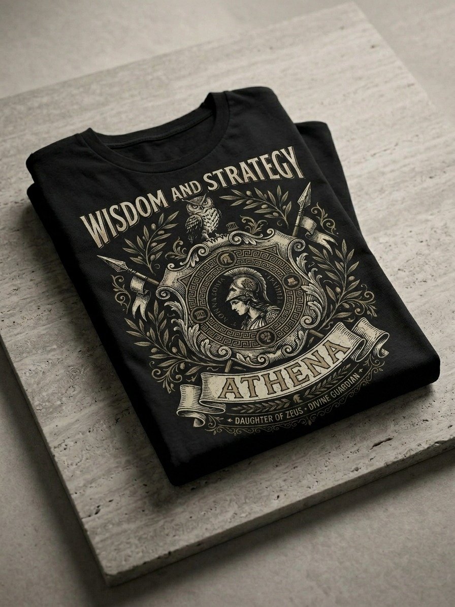 Athena Greek Mythology T-Shirt – Wisdom & Strategy Shirt product image (2)