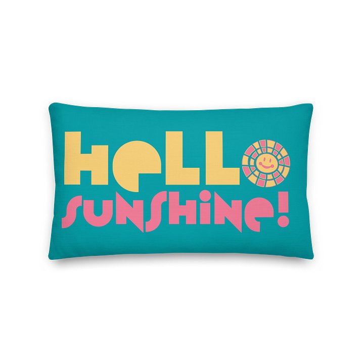 Hello Sunshine Pop Teal Pillow product image (1)