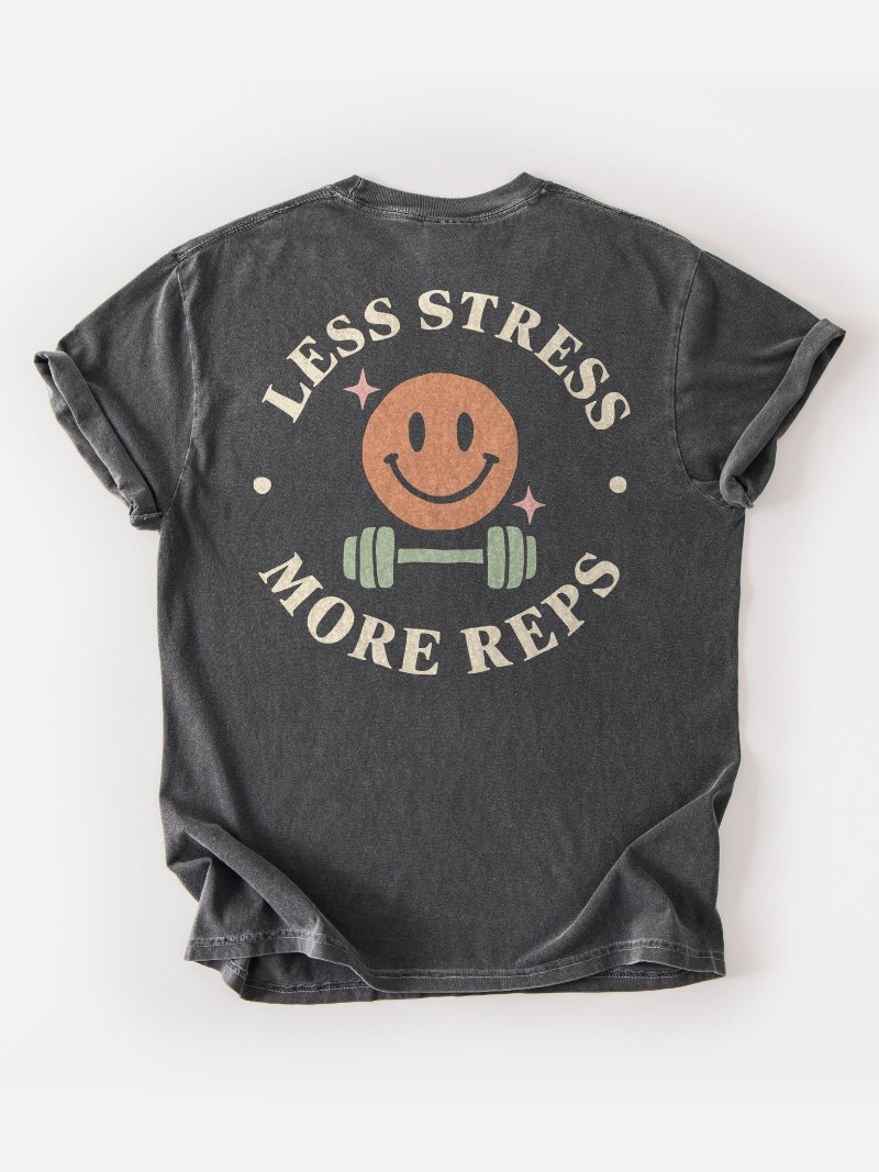 Less Stress, More Reps Oversized Gym Tee | Pump Cover product image (1)