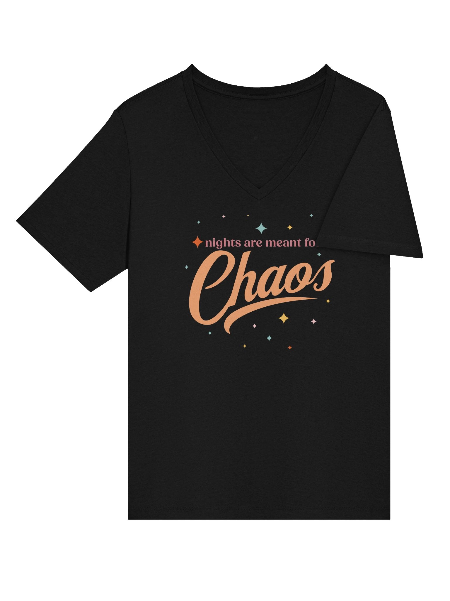 Nights Are For Chaos V-Neck T-shirt (Color) product image (4)