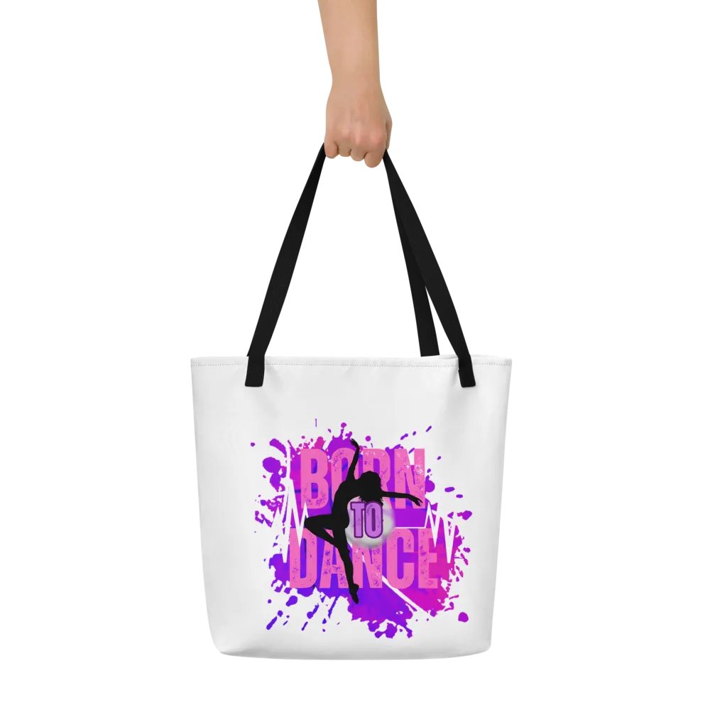 Expressive Born to Dance Her Silhouette All-Over Tote Bag product image (4)