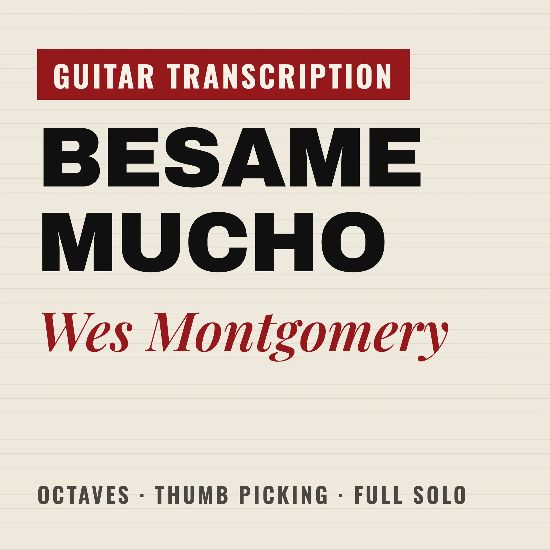 (Transcription GP) Besame mucho - Wes Montgomery product image (1)