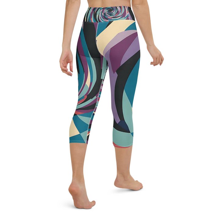 Abstract Lithographic Pattern Design Yoga Capri Legging - V5 product image (1)