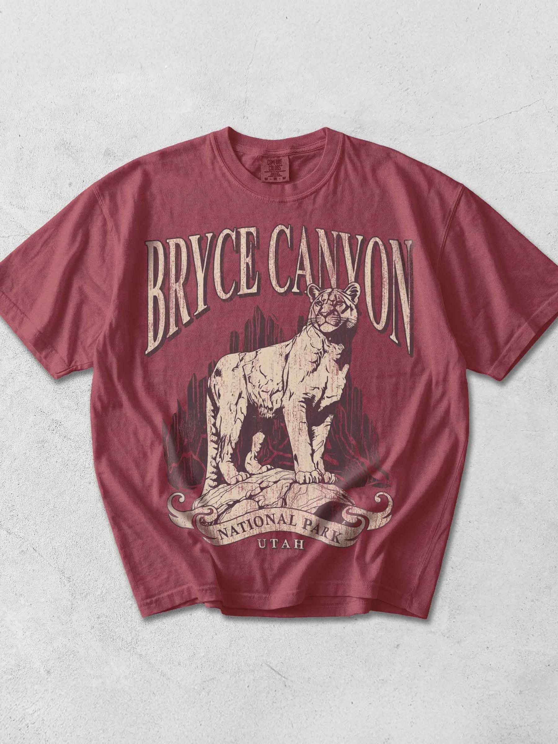 Bryce Canyon National Park Shirt – Vintage Mountain Lion Graphic Tee Utah product image (1)