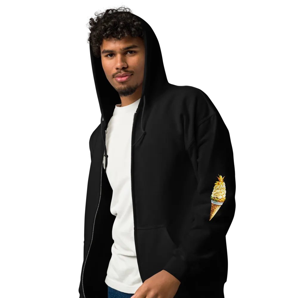 Life's Too Short Pineapple Ice-cream Cone Zip Front Hoodie product image (16)