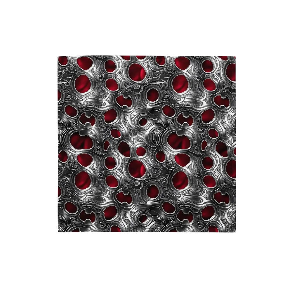 Bold Metallic Silver & Red Bandana product image (4)