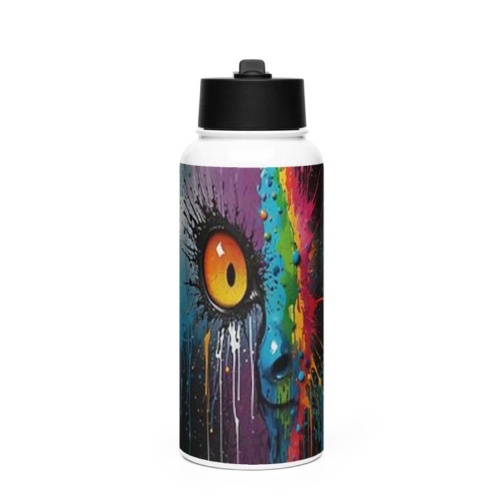 Eye Spy Metal Water Bottle with straw product image (1)