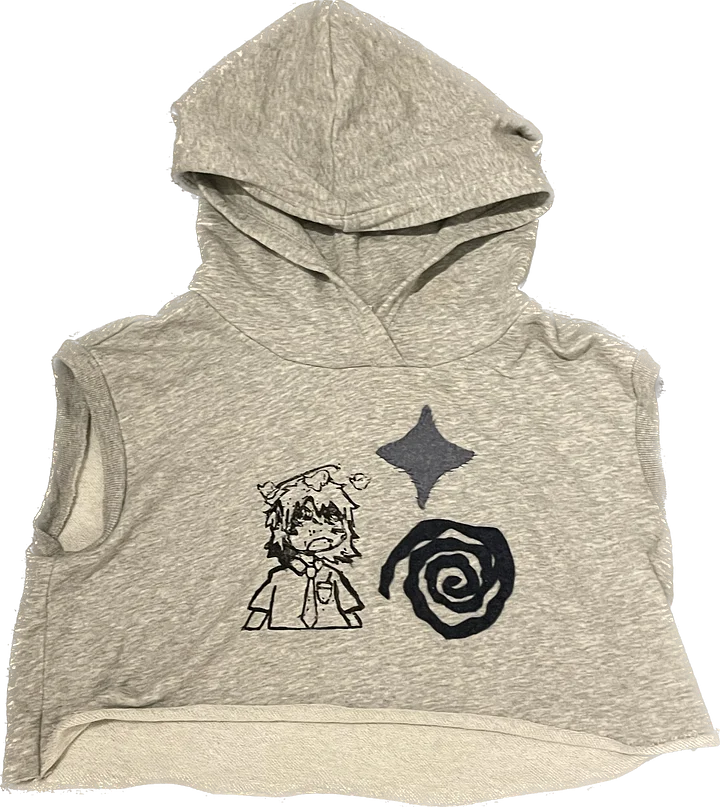 smidge print cropped vest hoodie product image (1)